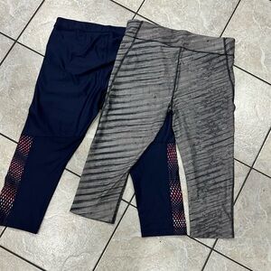 Under Armour Black and Gray Leggings Performance Wear Lot of 2 Size Large